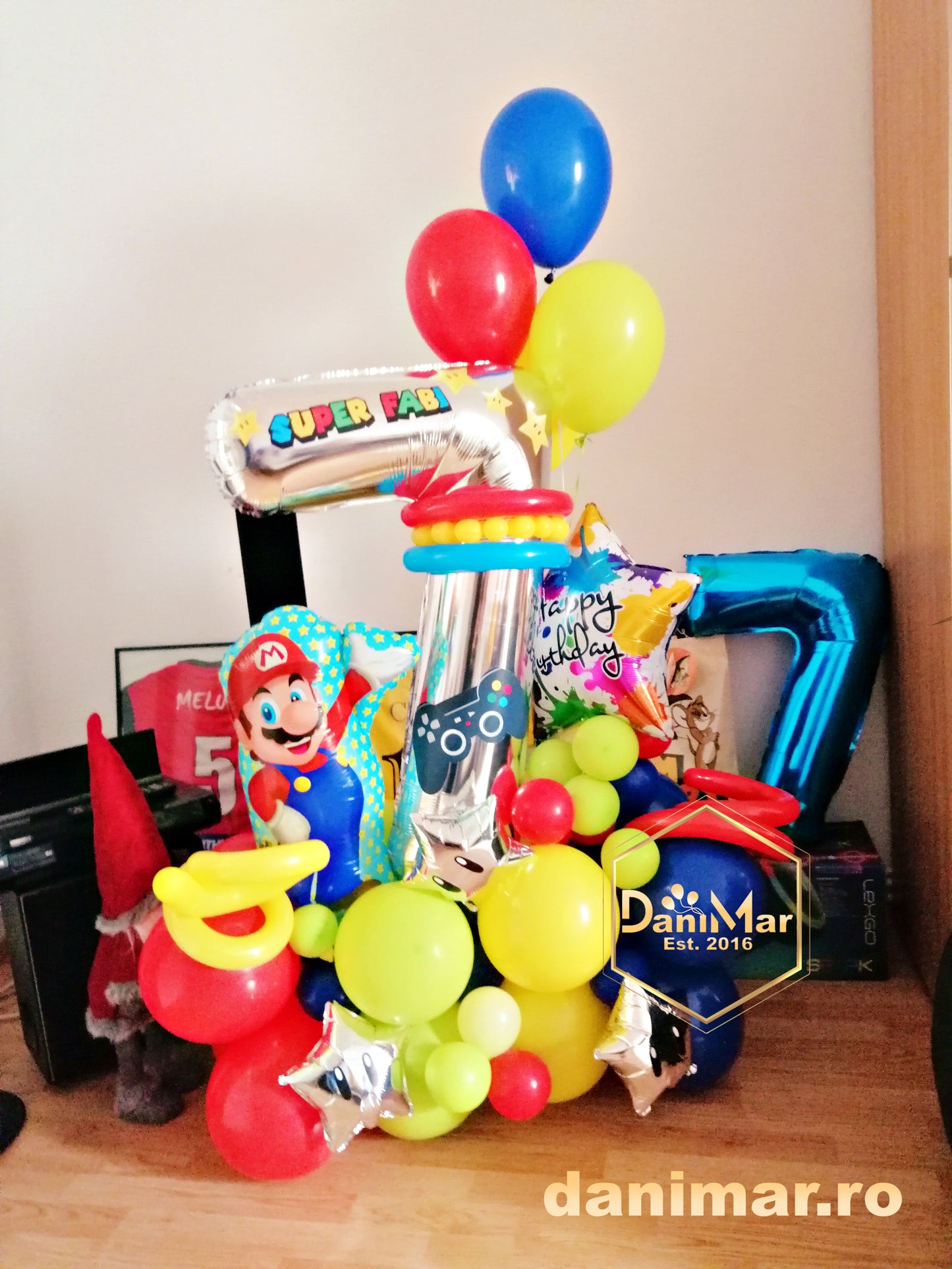 Buchet de baloane tematic Mario