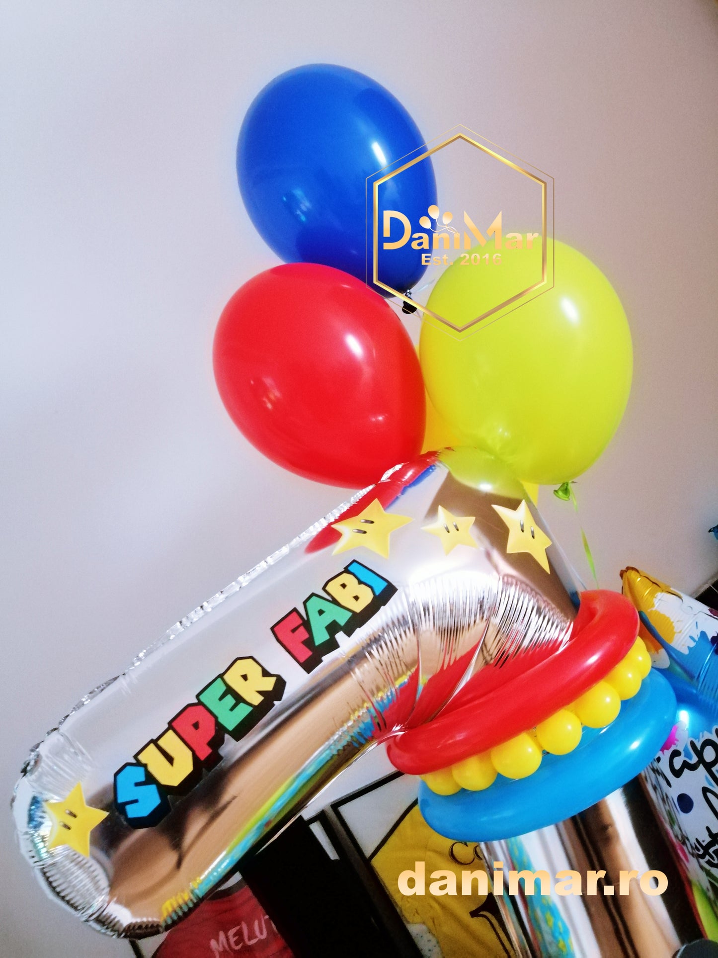 Buchet de baloane tematic Mario