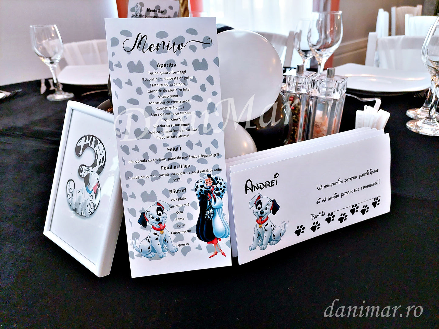 Decor botez baloane ieftin DaniMar Bacau tematica 101 dalmatieni