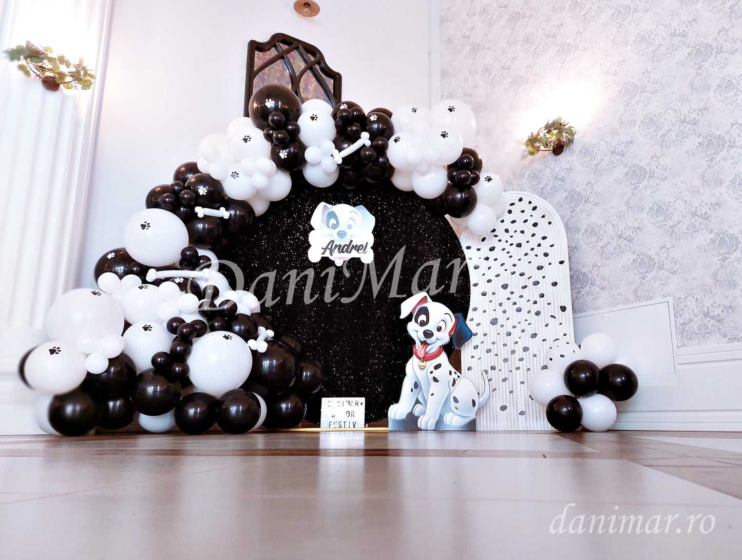 Decor botez baloane ieftin DaniMar Bacau tematica 101 dalmatieni