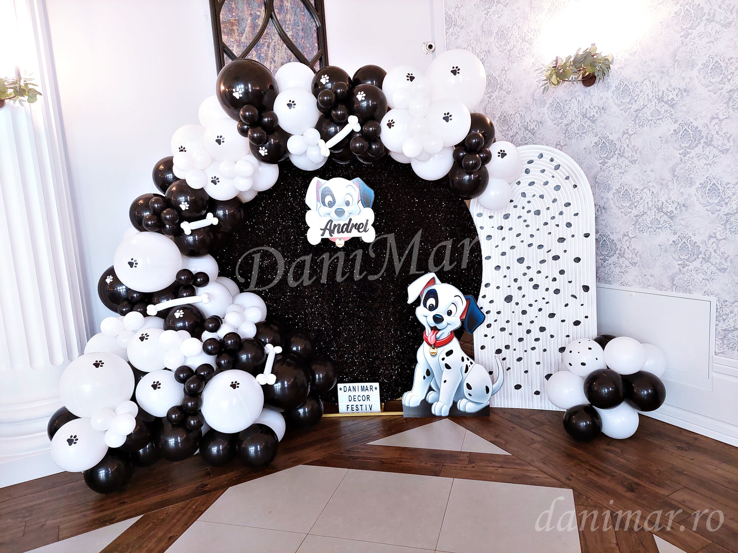 Decor botez baloane ieftin DaniMar Bacau tematica 101 dalmatieni