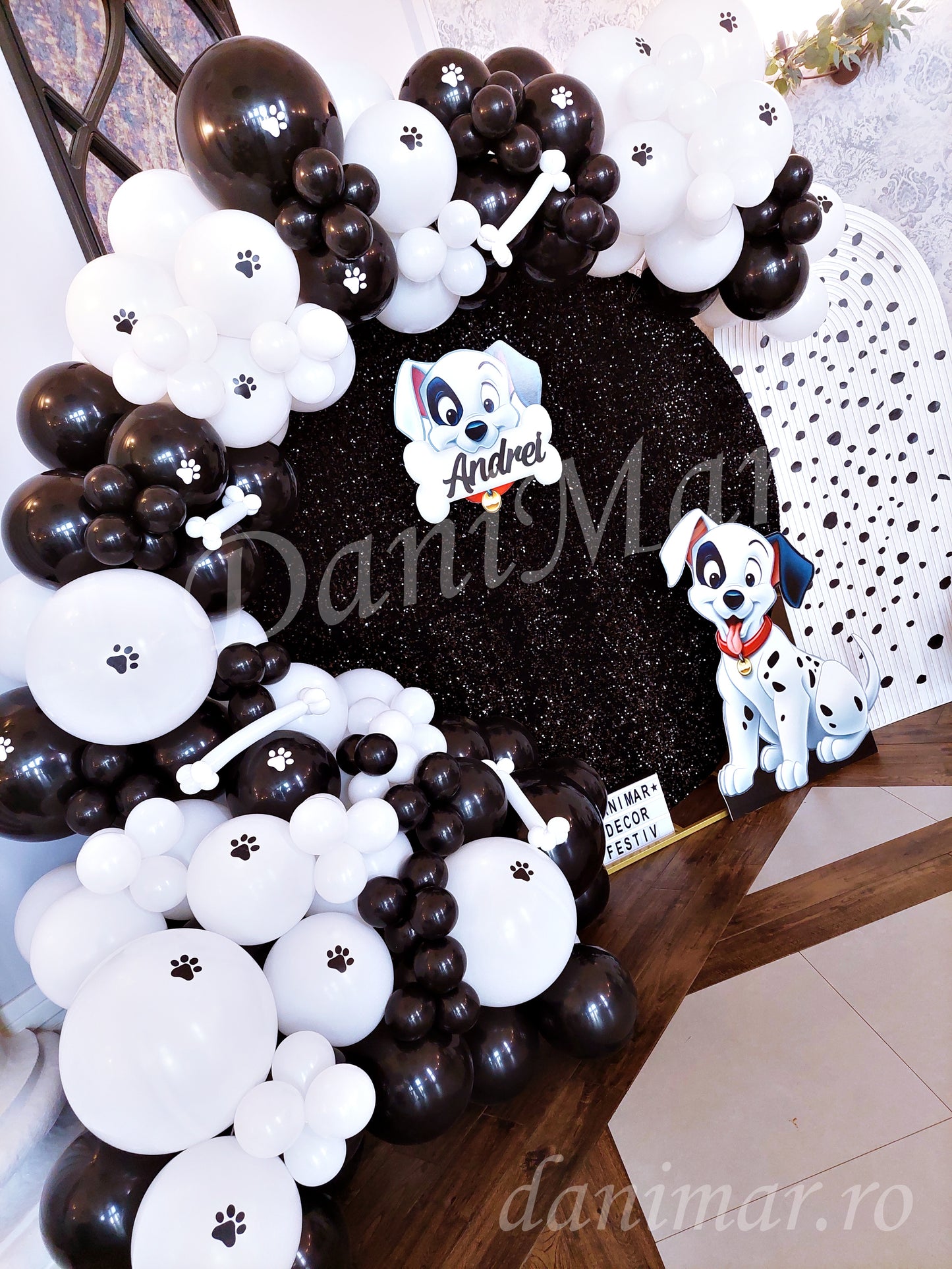 Decor botez baloane ieftin DaniMar Bacau tematica 101 dalmatieni