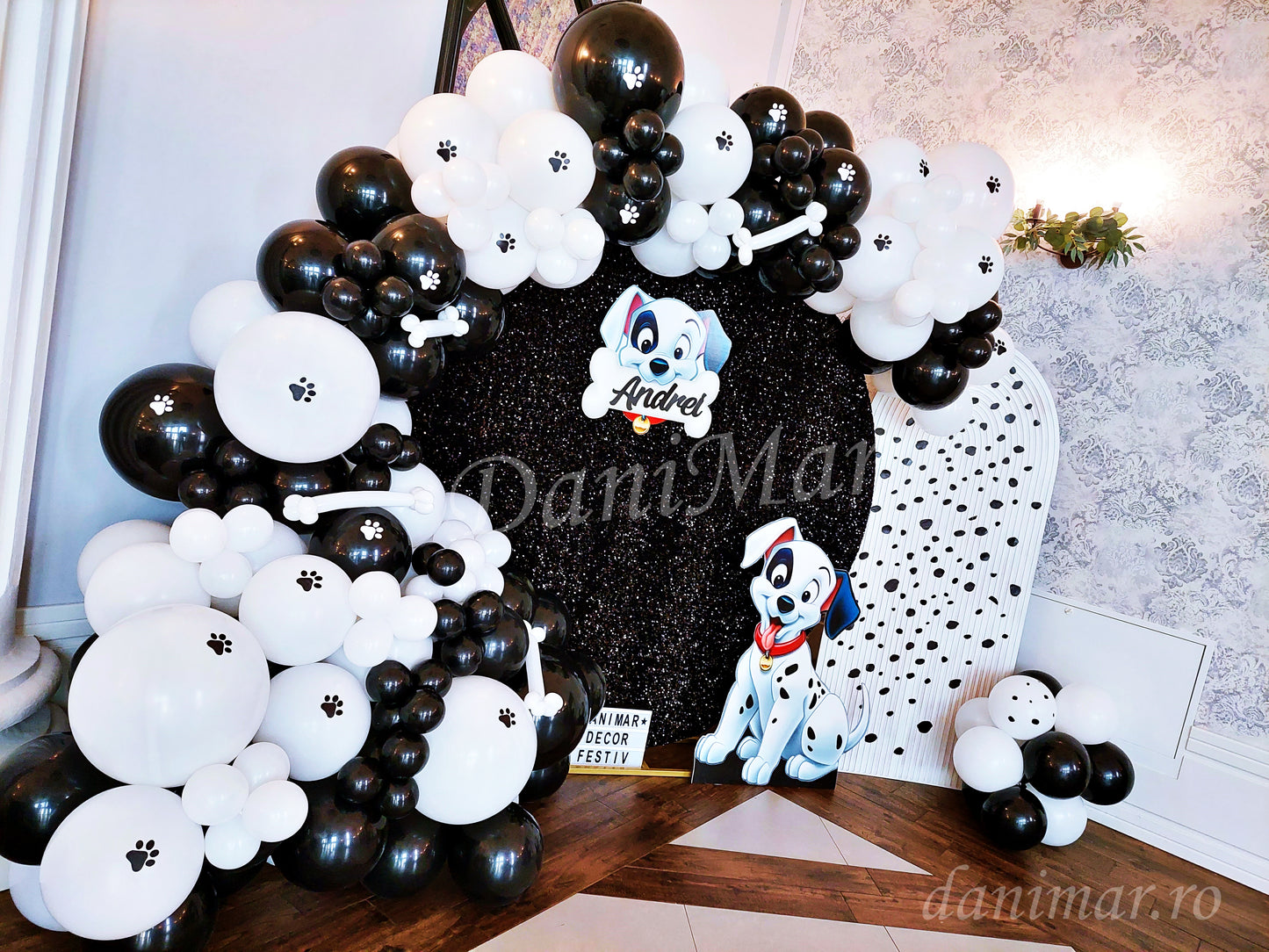 Decor botez baloane ieftin DaniMar Bacau tematica 101 dalmatieni