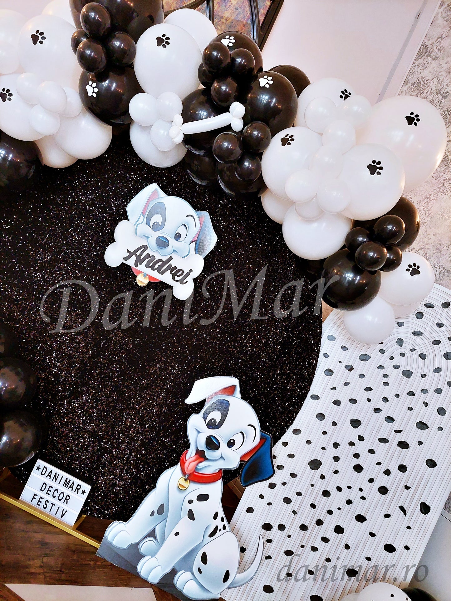 Decor botez baloane ieftin DaniMar Bacau tematica 101 dalmatieni