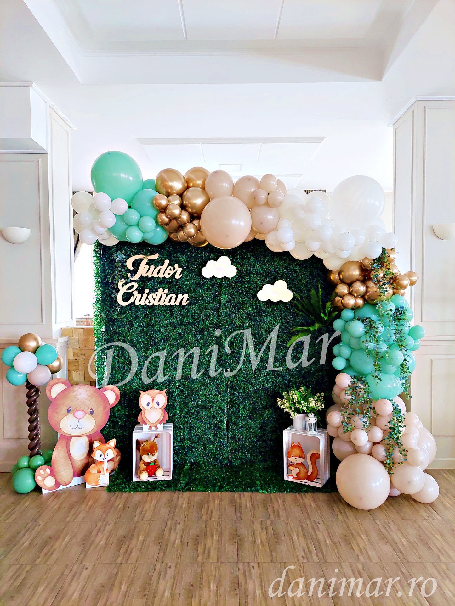 Decor botez baietel - animale de padure