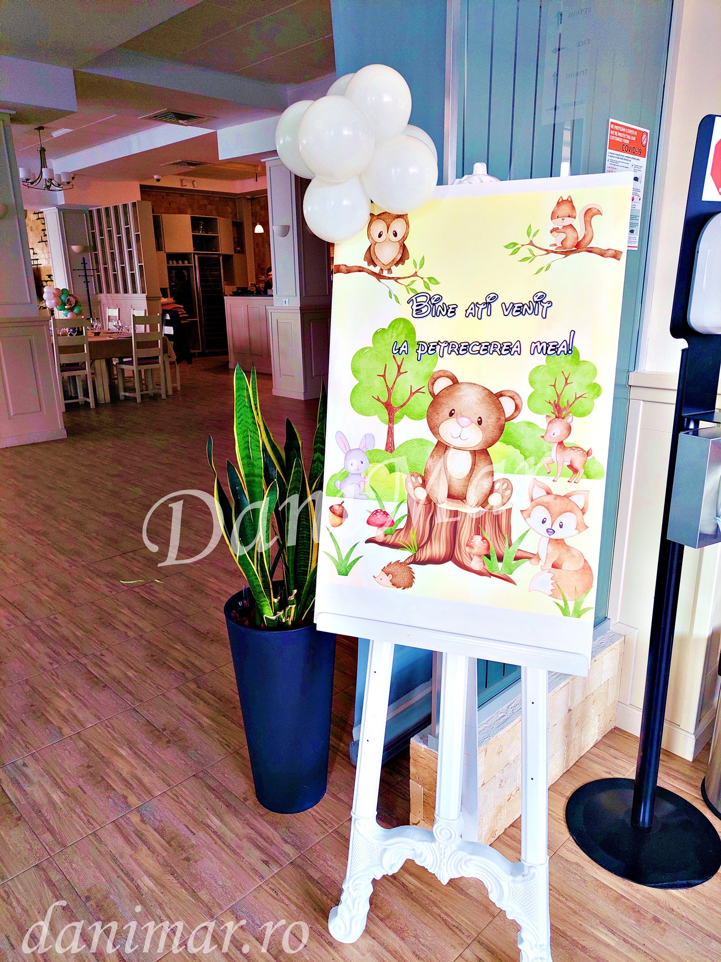 Decor botez baietel - animale de padure