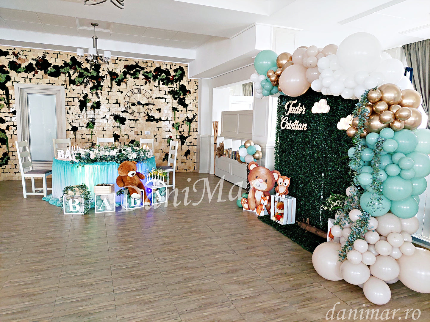 Decor botez baietel - animale de padure