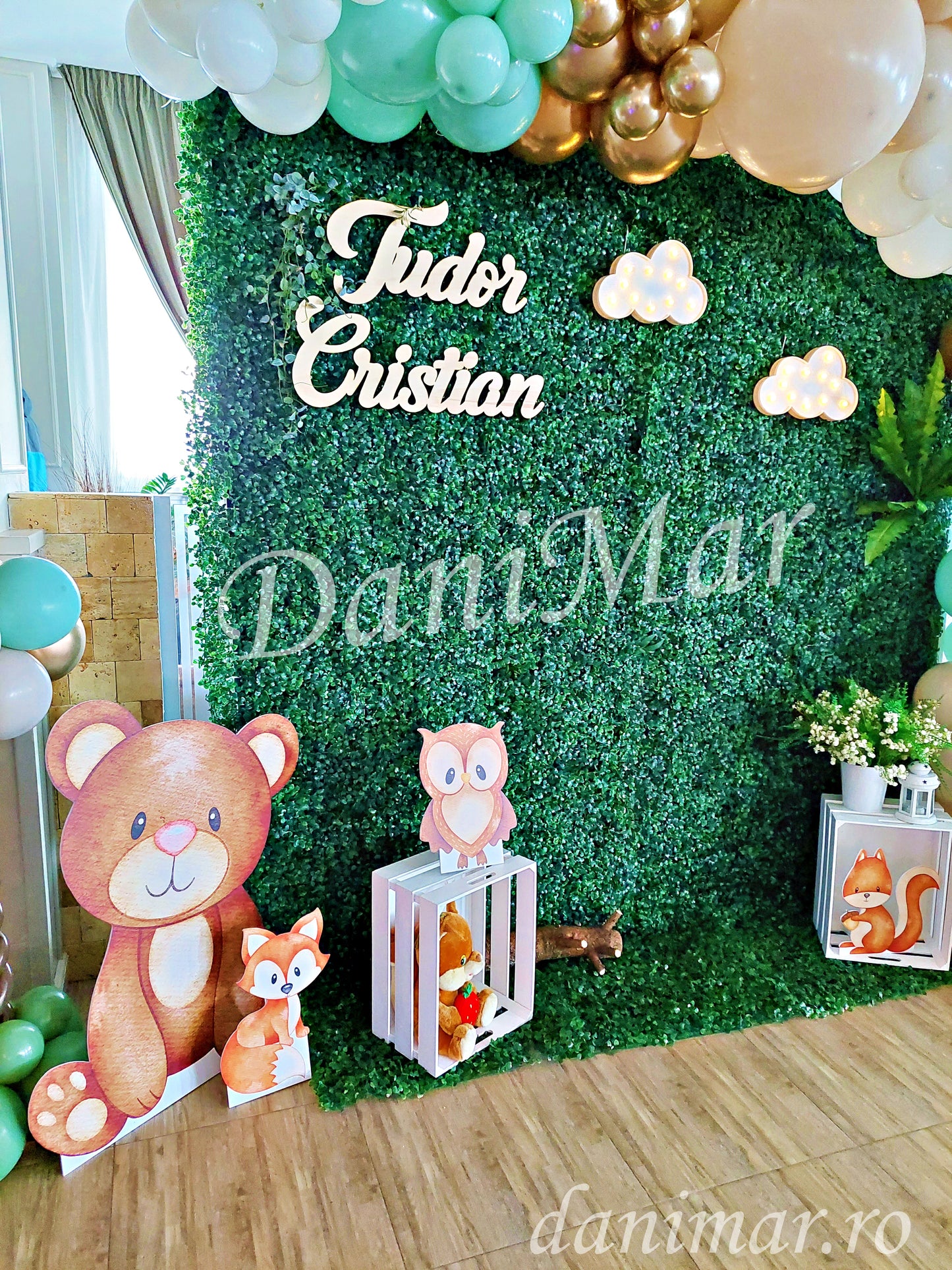 Decor botez baietel - animale de padure