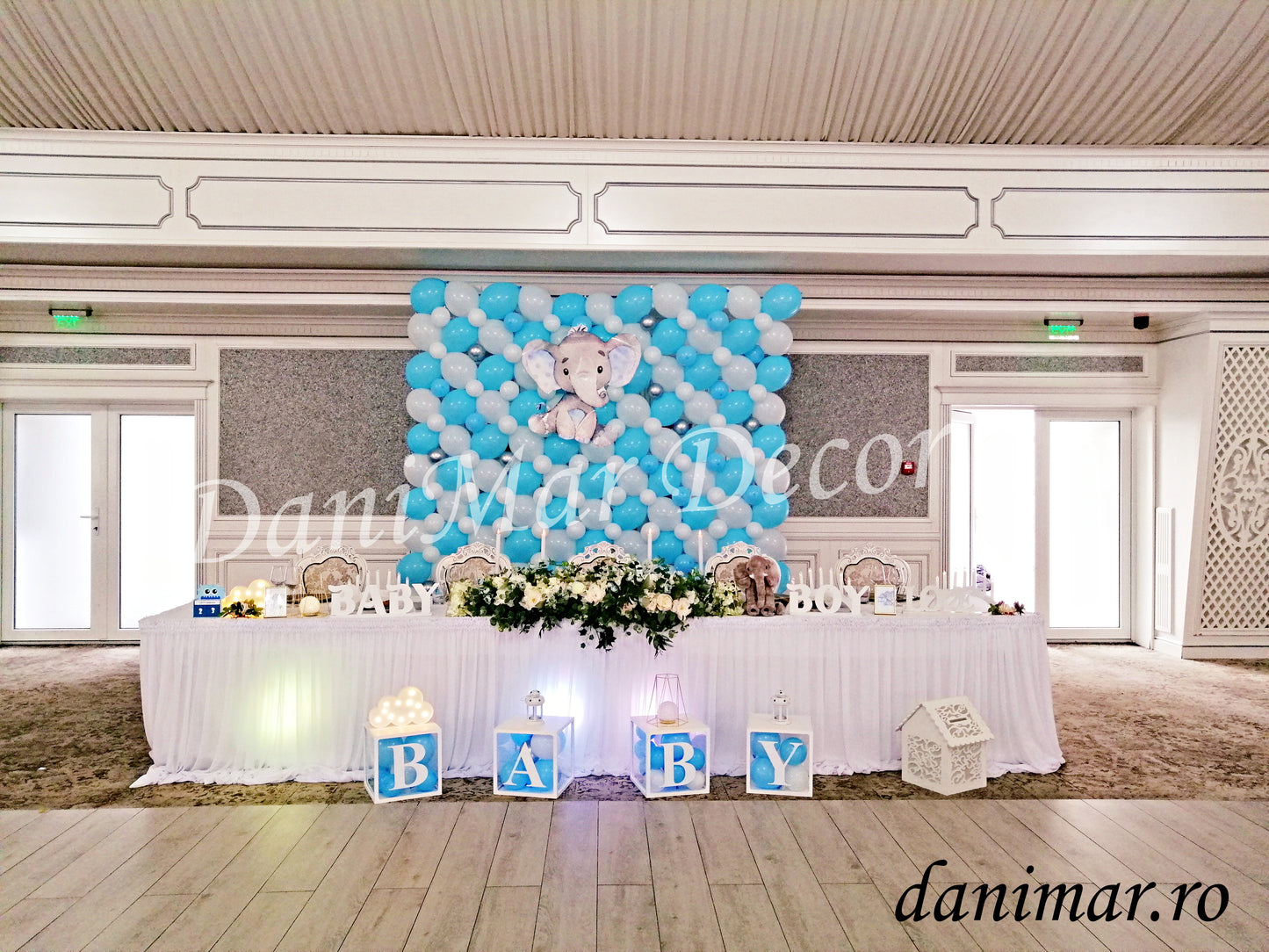 Decor botez baietel - Elefantul albastru