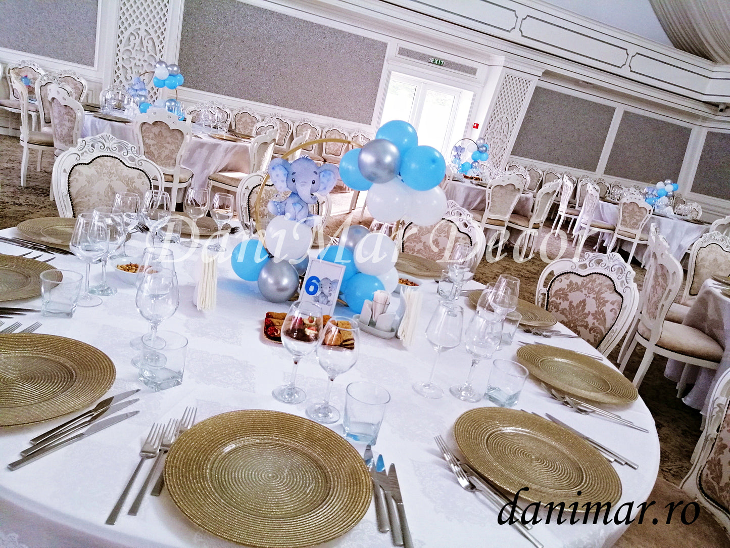 Decor botez baietel - Elefantul albastru
