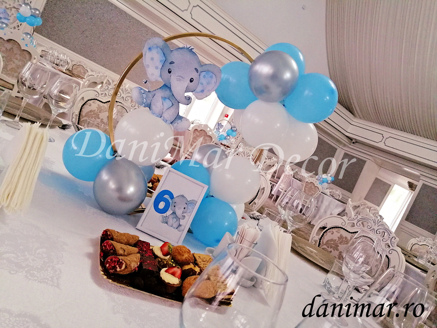Decor botez baietel - Elefantul albastru
