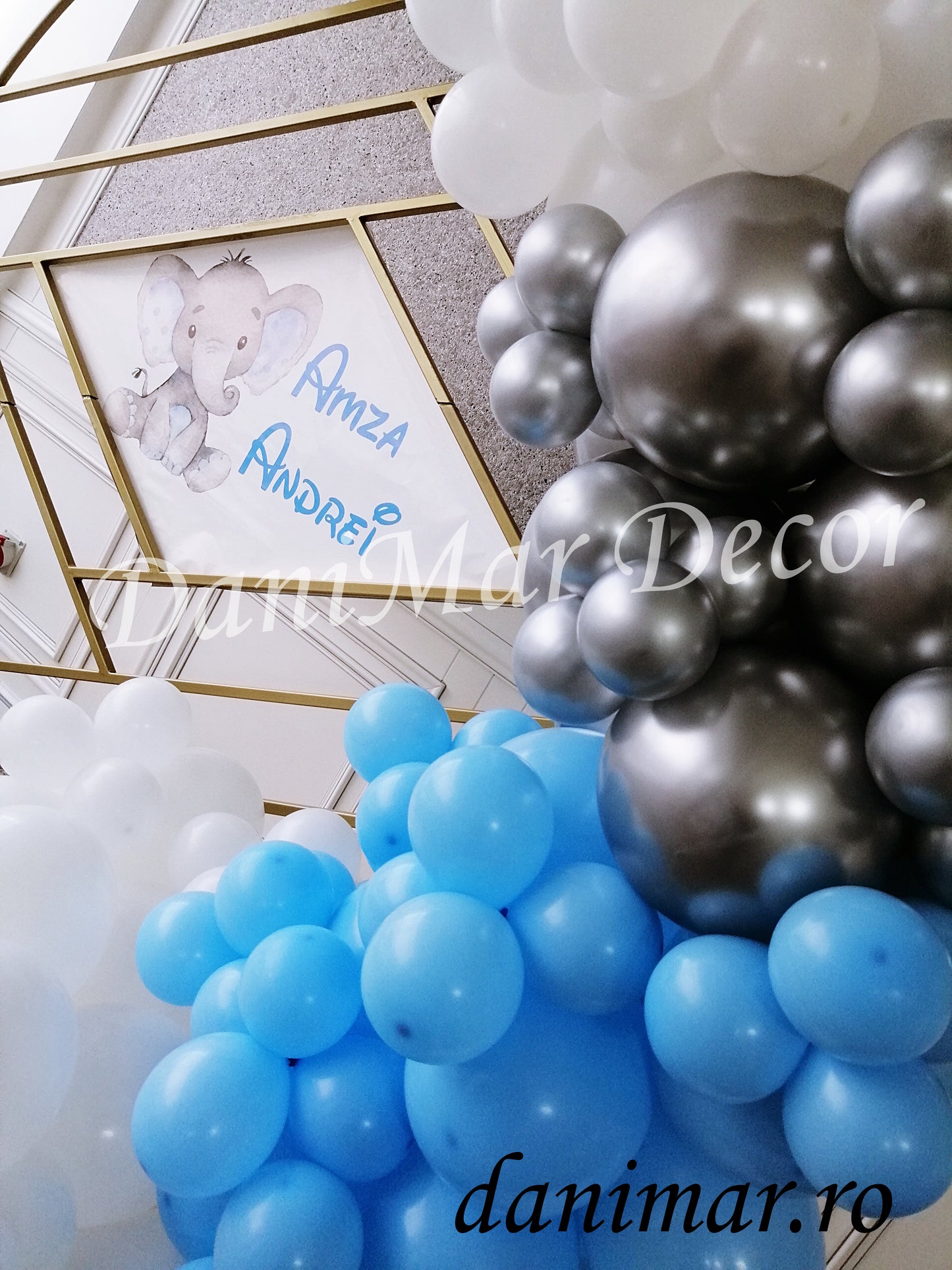 Decor botez baietel - Elefantul albastru