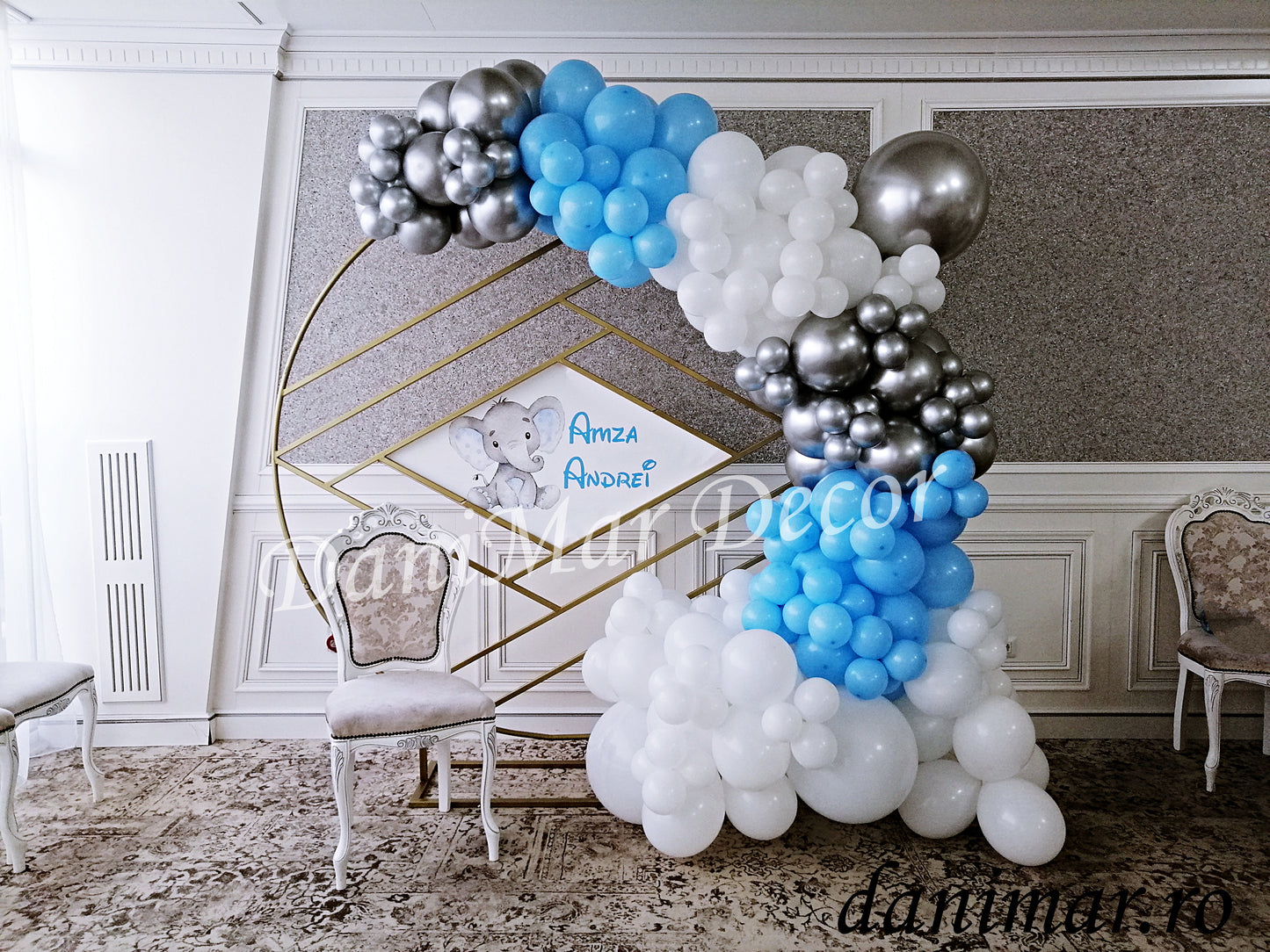 Decor botez baietel - Elefantul albastru