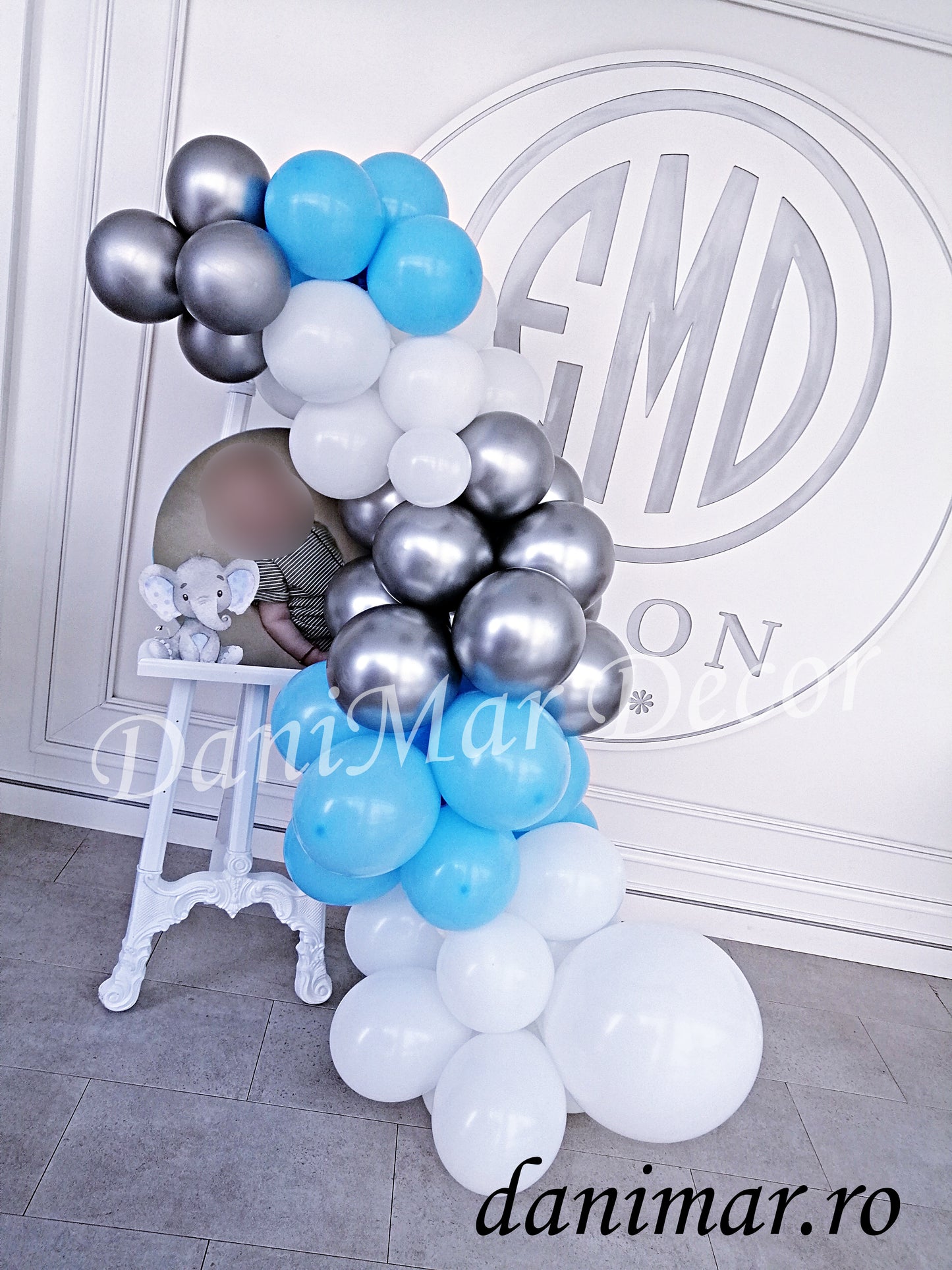 Decor botez baietel - Elefantul albastru