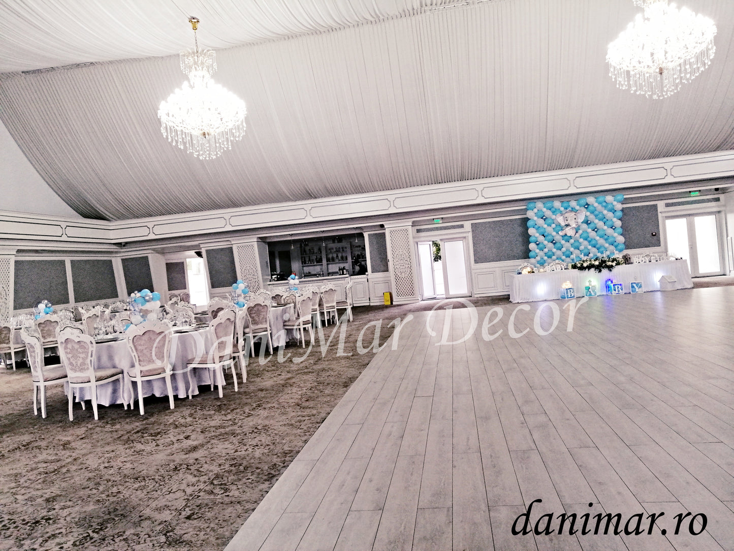 Decor botez baietel - Elefantul albastru