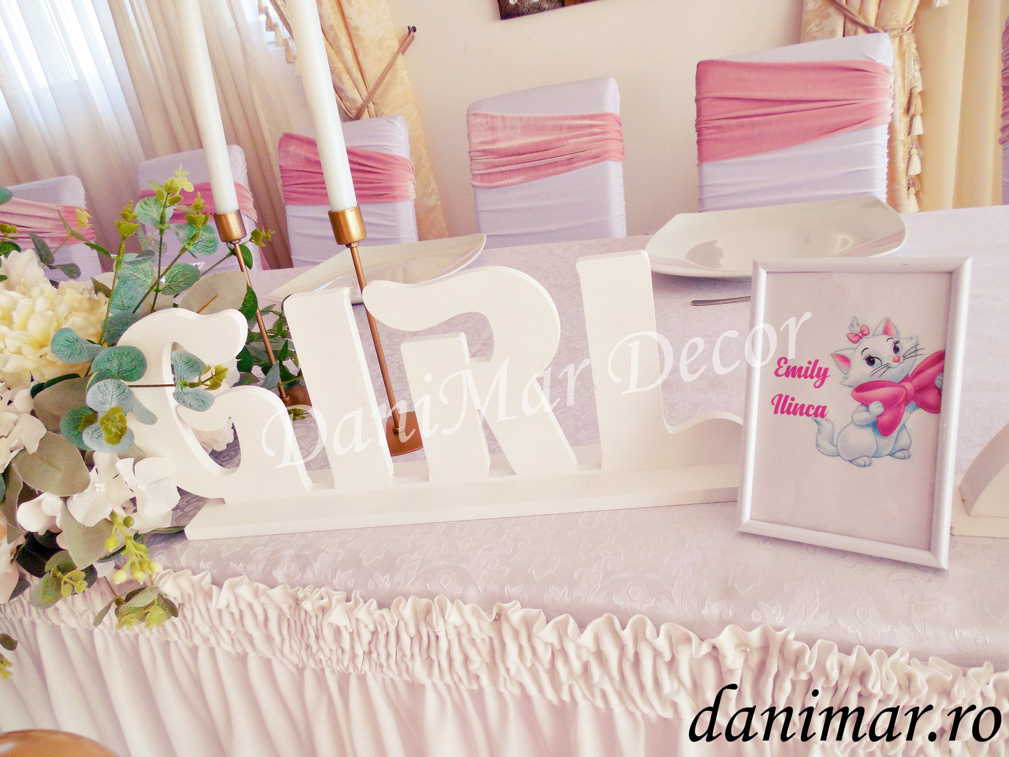 Decor botez fetita - Pisica Marie