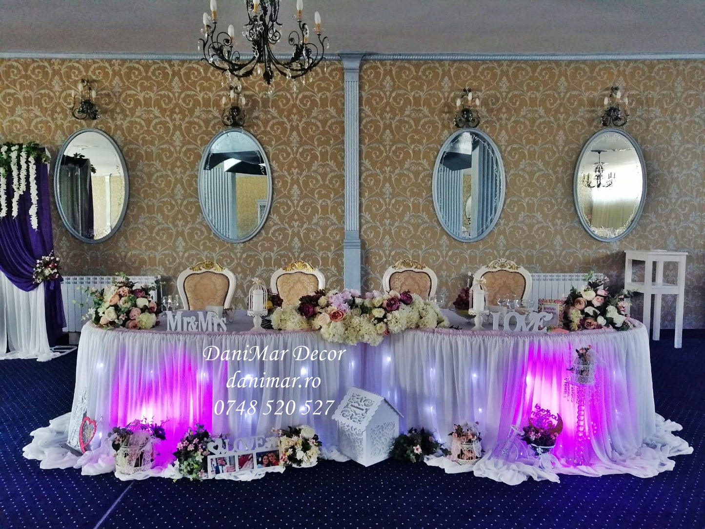 Decor nunta ieftin Bacau - masa prezidiu ⚜️ DaniMar Decor Bacau ⚜️ 💖 Decor nunta, botez, majorate, petreceri private, evenimente festive ✨ ‼️Preturi mici 💞 DaniMar Wedding Salon 📍 Bacau, Str 9 Mai Nr 23, Etaj 1 📍 Parcarea cu bariera Piața Centrală 📞 0748520527