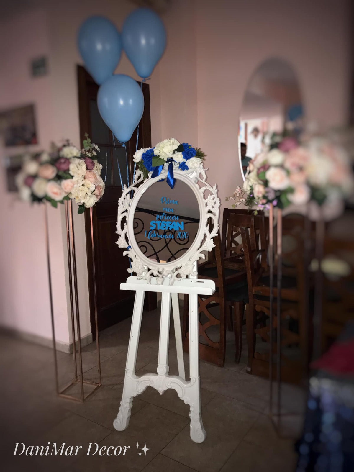 Decor Botez Baietel - Oglinda intrare personalizata