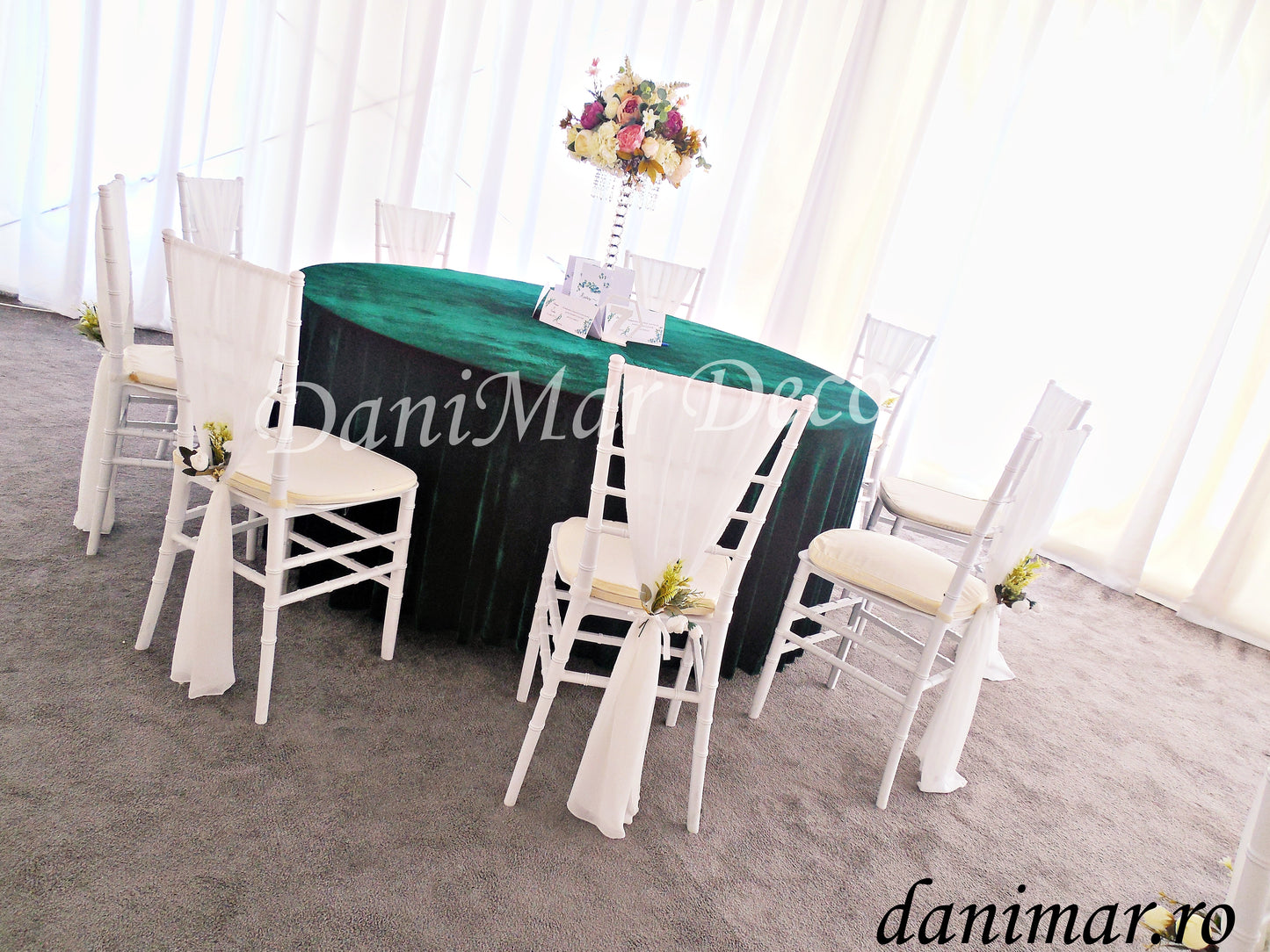 Decor nunta Cort Boema - Alb- verde