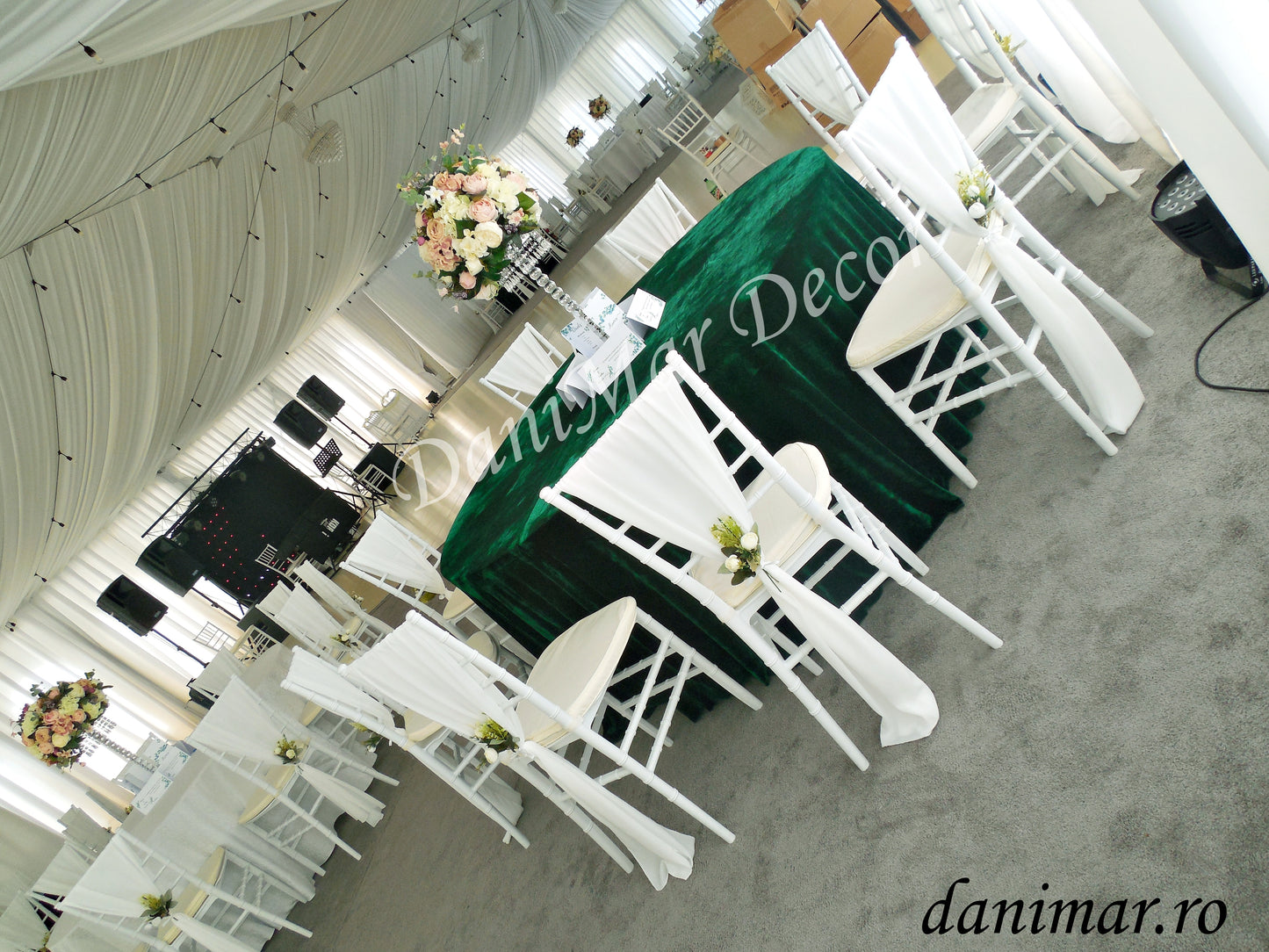 Decor nunta Cort Boema - Alb- verde