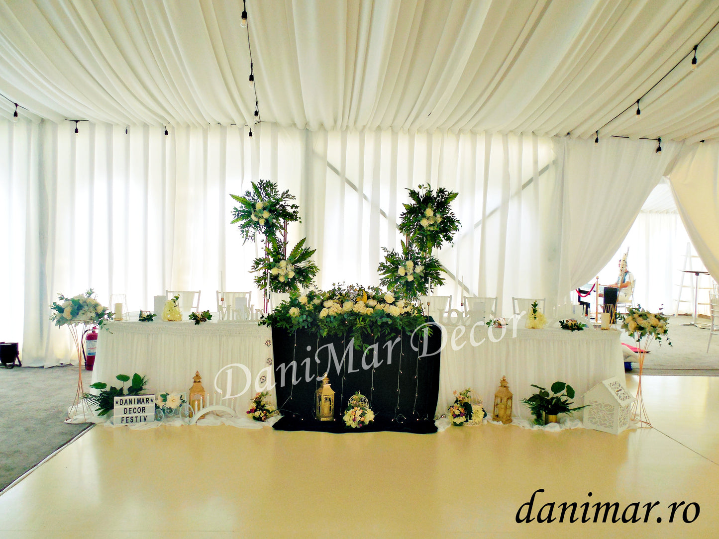 Decor nunta Cort Boema - Alb- verde