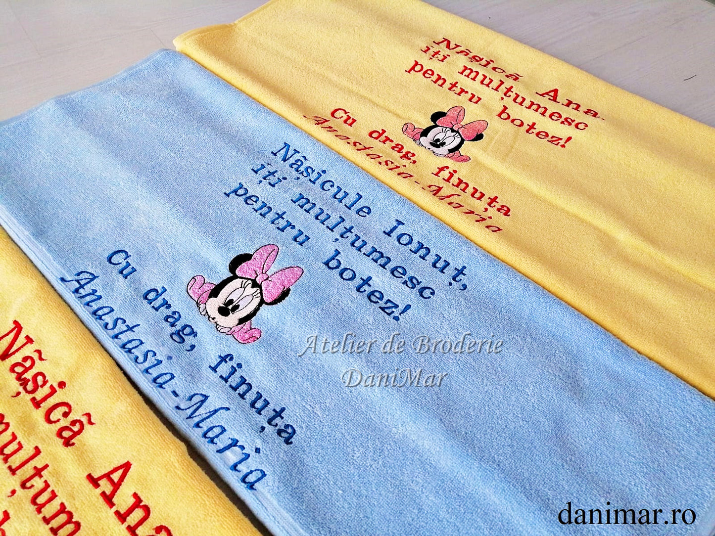 Prosop nas botez personalizat cu broderie 70 cm x 140 cm - DaniMar