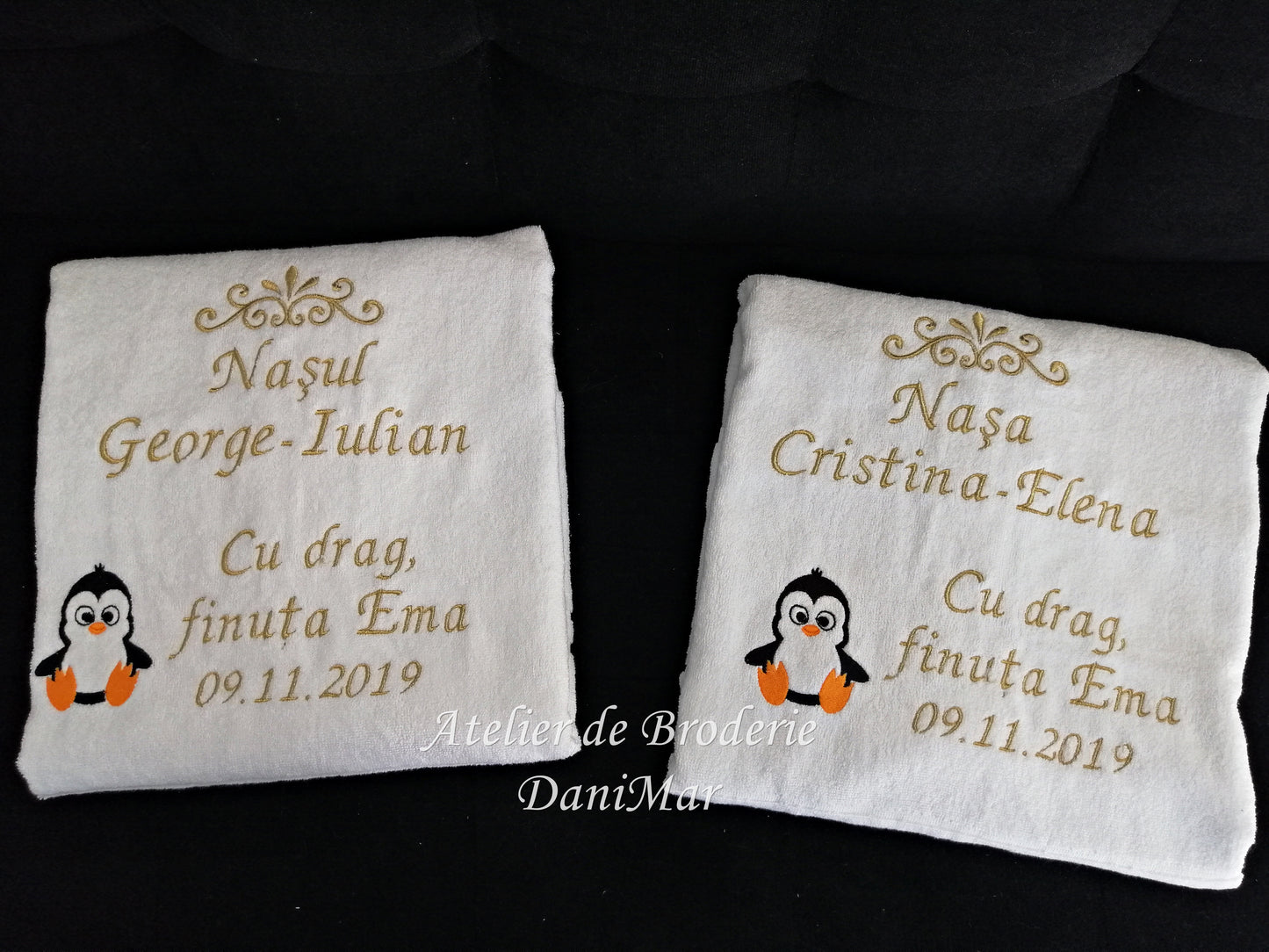 Prosop nasi botez personalizat cu broderie - DaniMar