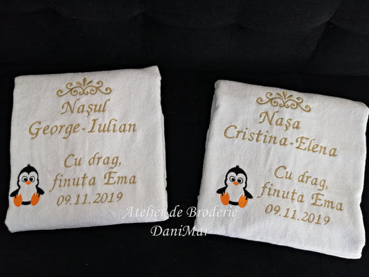 Prosop nasi botez personalizat cu broderie - DaniMar