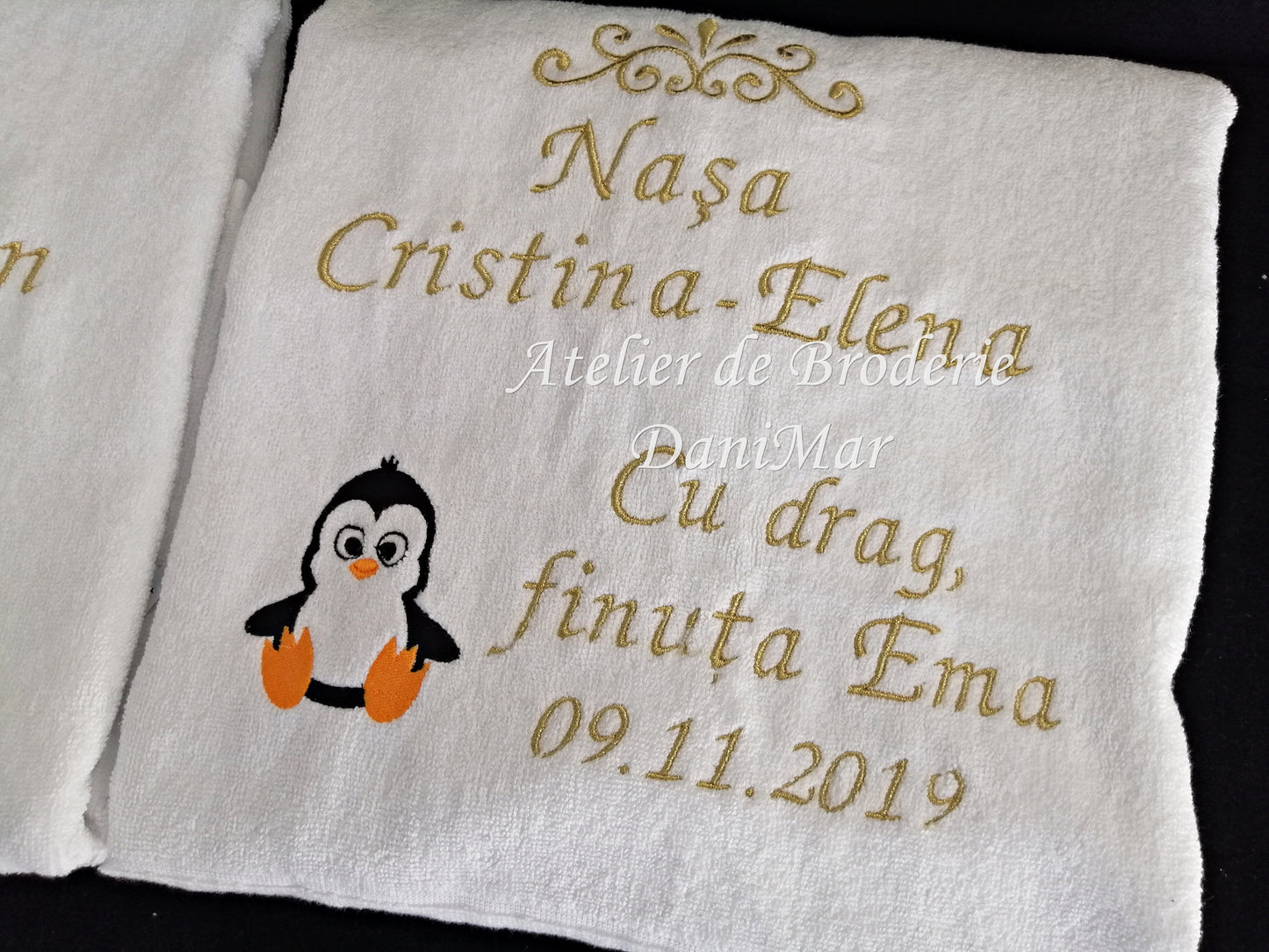 Prosop nasi botez personalizat cu broderie - DaniMar