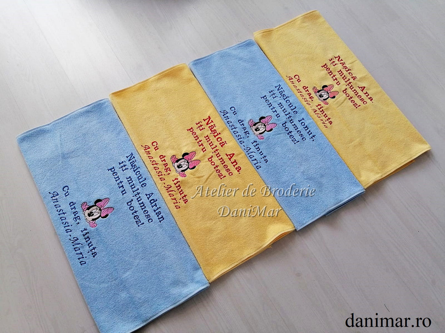 Prosop nas botez personalizat cu broderie 70 cm x 140 cm - DaniMar