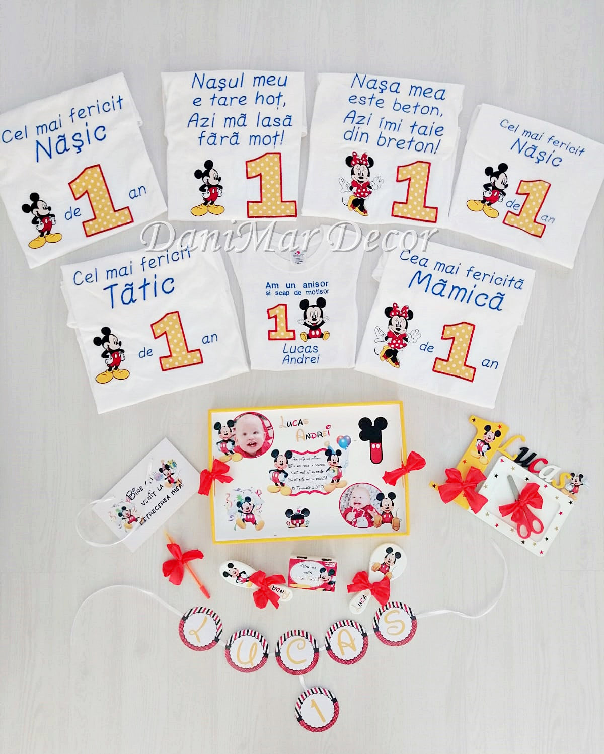 Set tavita mot baietel si tricouri personalizate - tematica Mickey Mouse - DaniMar