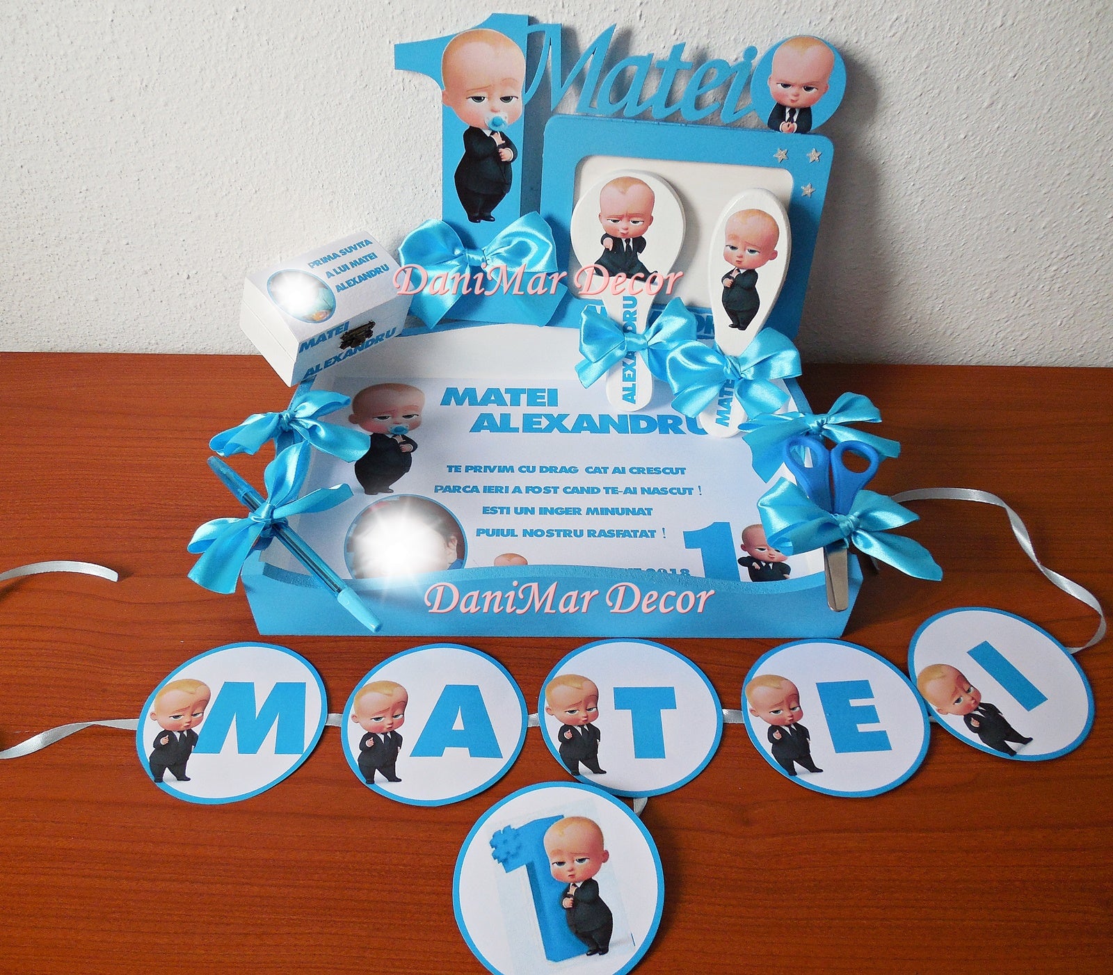 Set tavita mot baietei - tematica Baby Boss - DaniMar