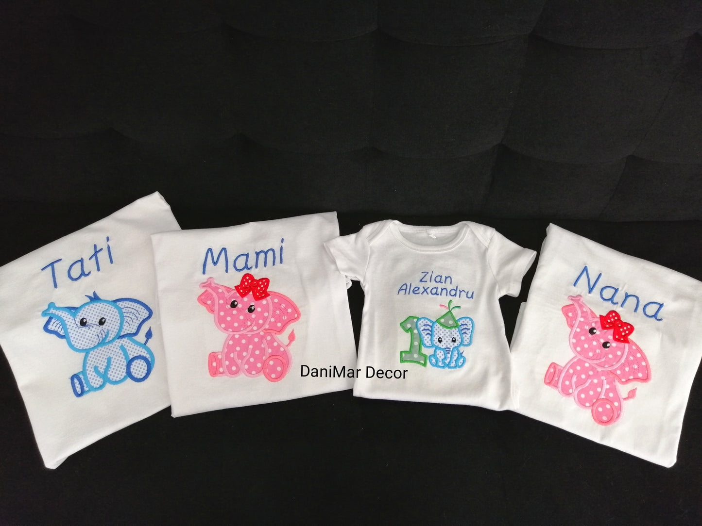 Set tricouri aniversare cu elefanti - DaniMar