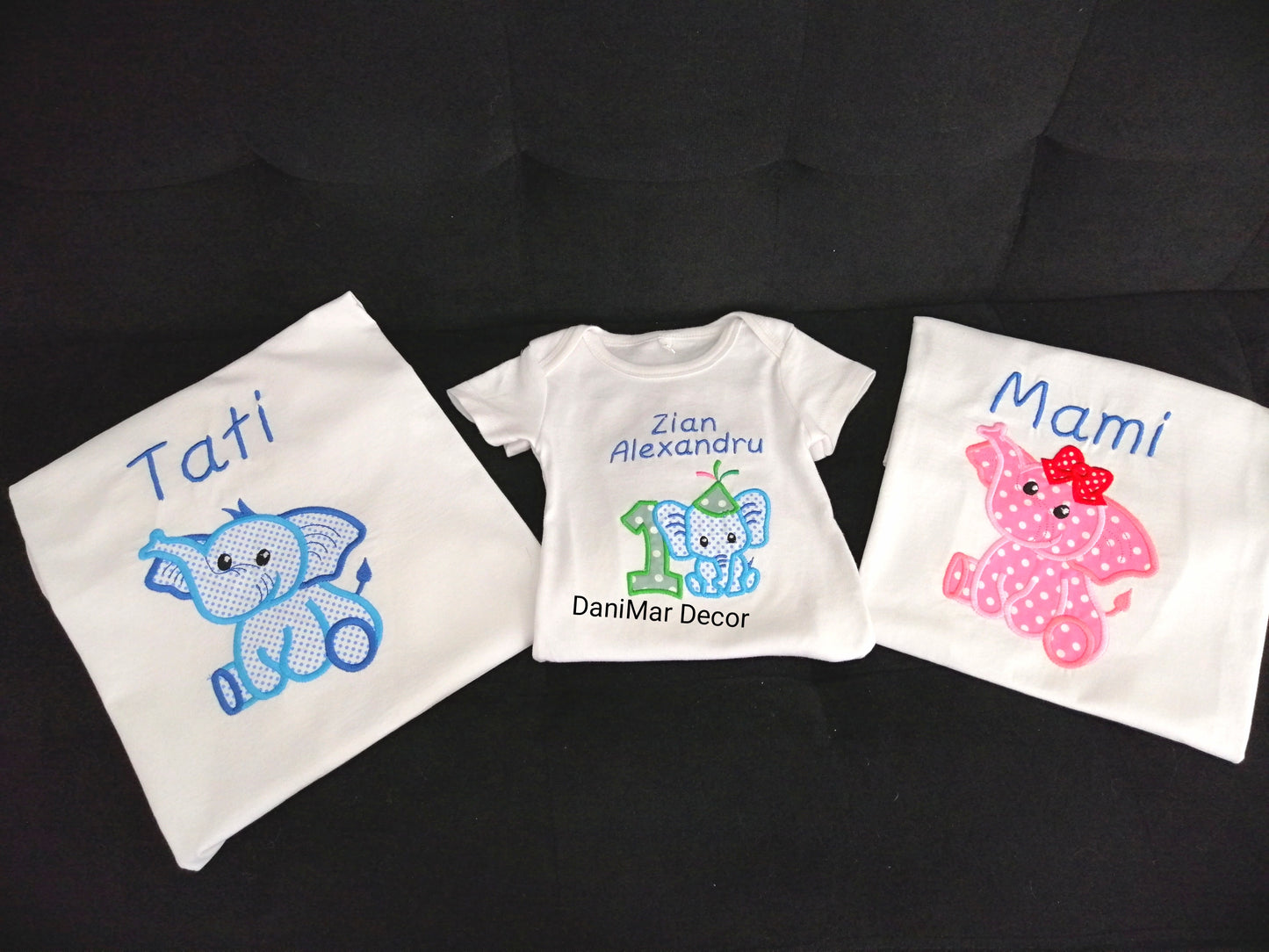 Set tricouri aniversare cu elefanti - DaniMar