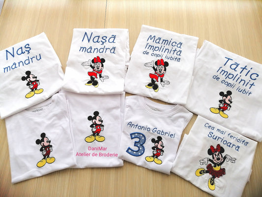 Set tricouri aniversare 3 ani tematica Mickey Mouse - DaniMar