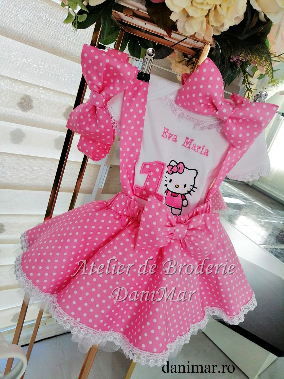 Set fustita si body personalizat fetita - Hello Kitty - DaniMar