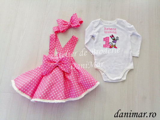Set fustita si body personalizat fetita - Daisy Duck