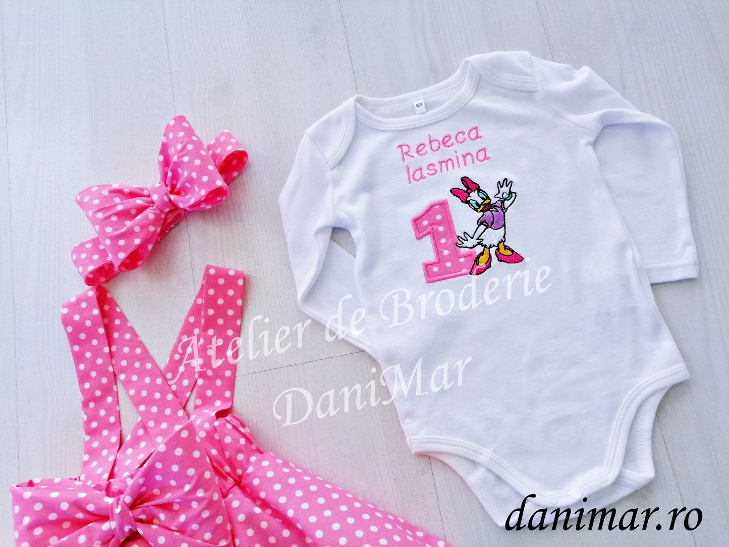 Set fustita si body personalizat fetita - Daisy Duck