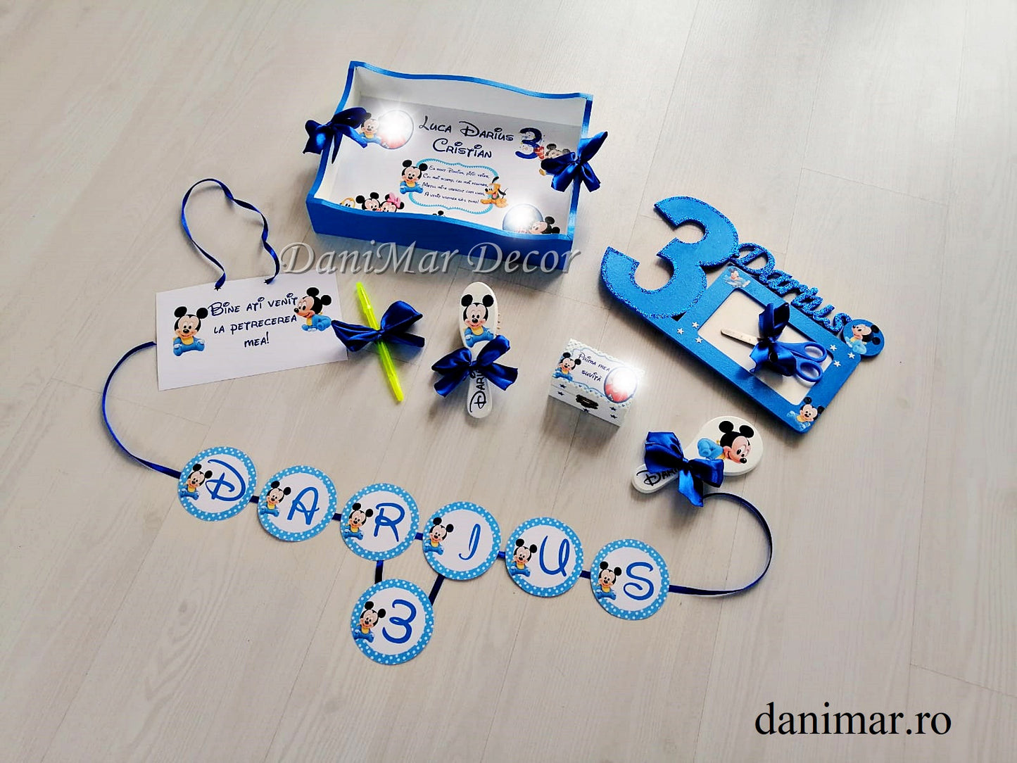 Set tavita mot baietel - Tematica Baby Mickey Mouse 18 - aniversare 3 ani - DaniMar