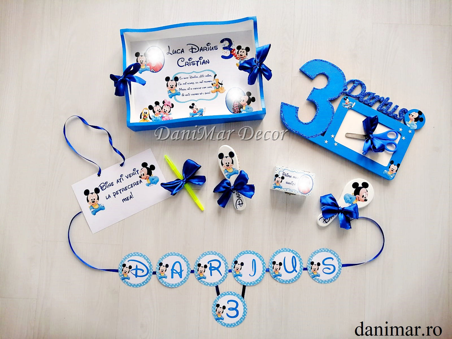 Set tavita mot baietel - Tematica Baby Mickey Mouse 18 - aniversare 3 ani - DaniMar