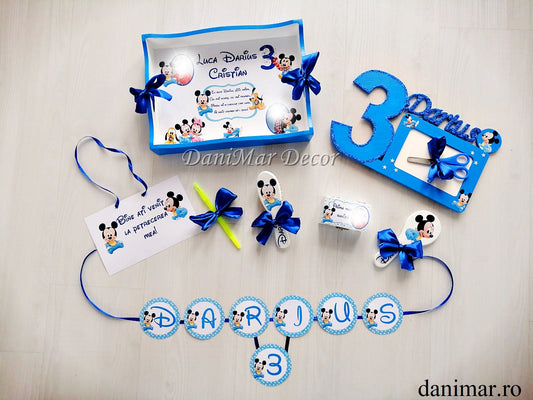 Set tavita mot baietel - Tematica Baby Mickey Mouse 18 -  aniversare 3 ani - DaniMar