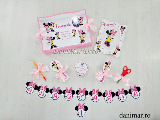Set tavita mot fetita - tematica Minnie Mouse - DaniMar