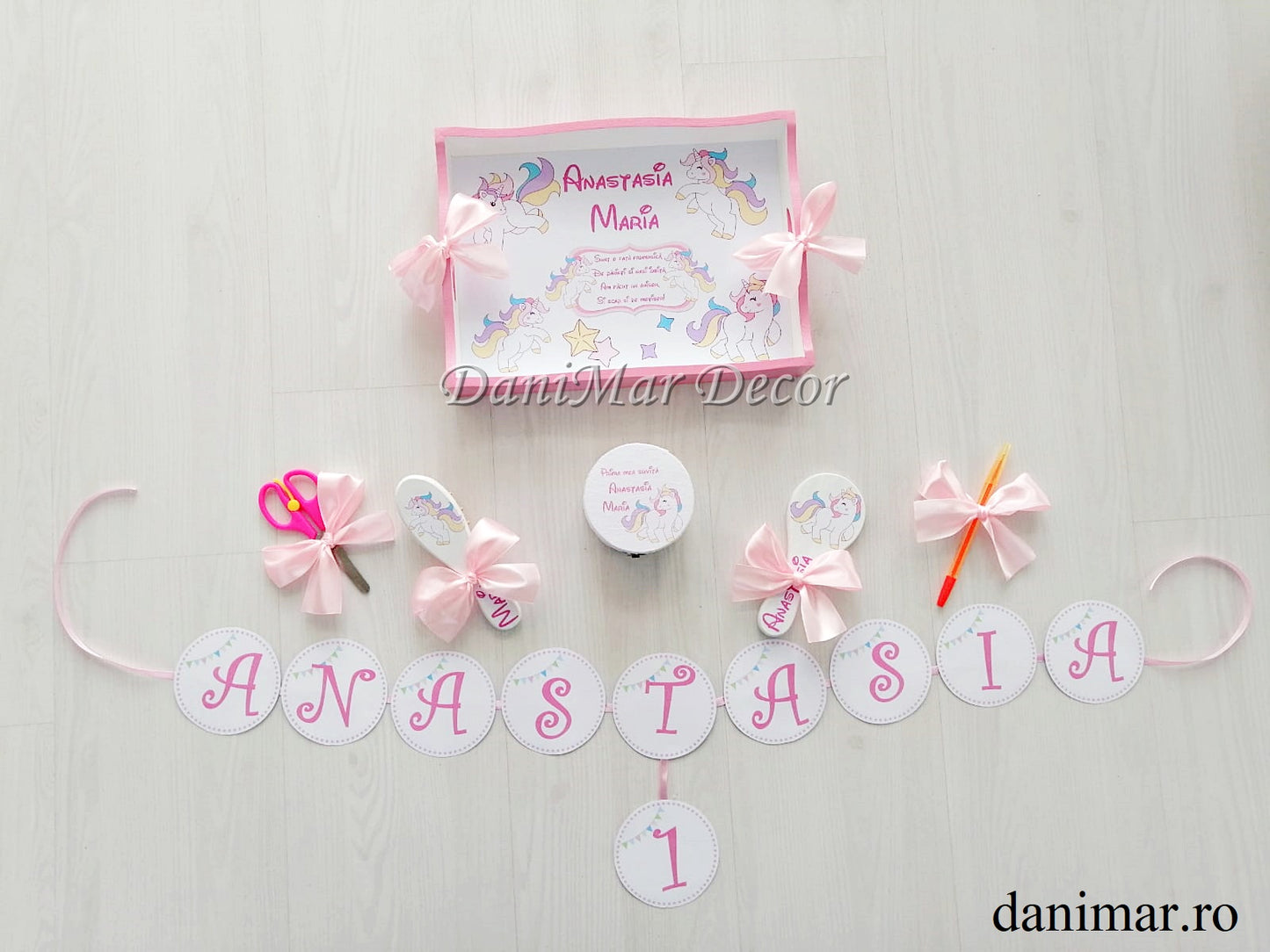 Set tavita mot fetita - tematica Unicorn