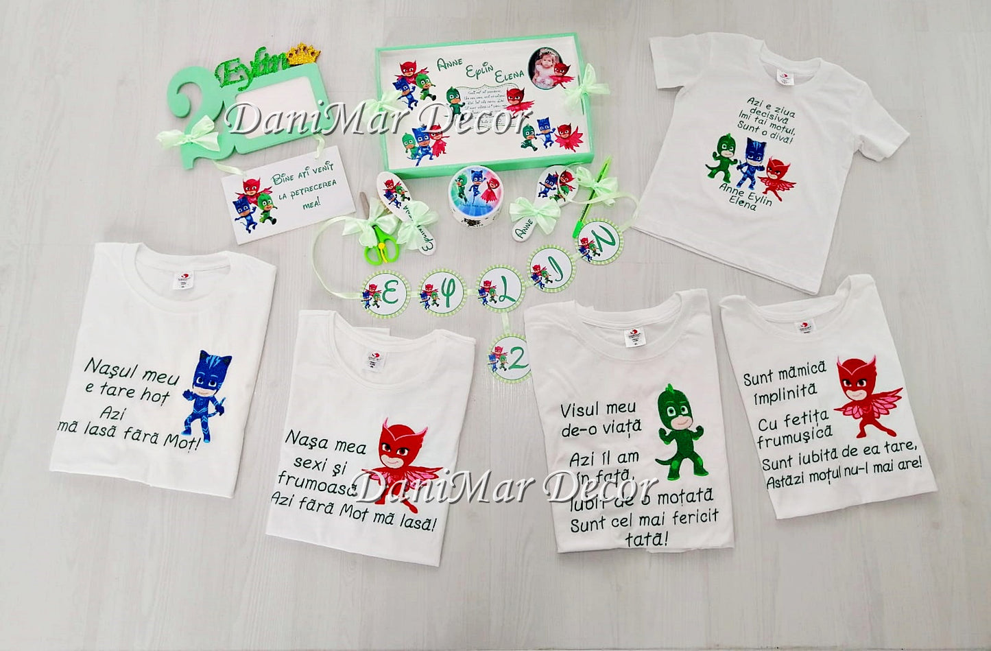 Set tavita mot si tricouri personalizate - Eroi in pijama - DaniMar Wedding Salon