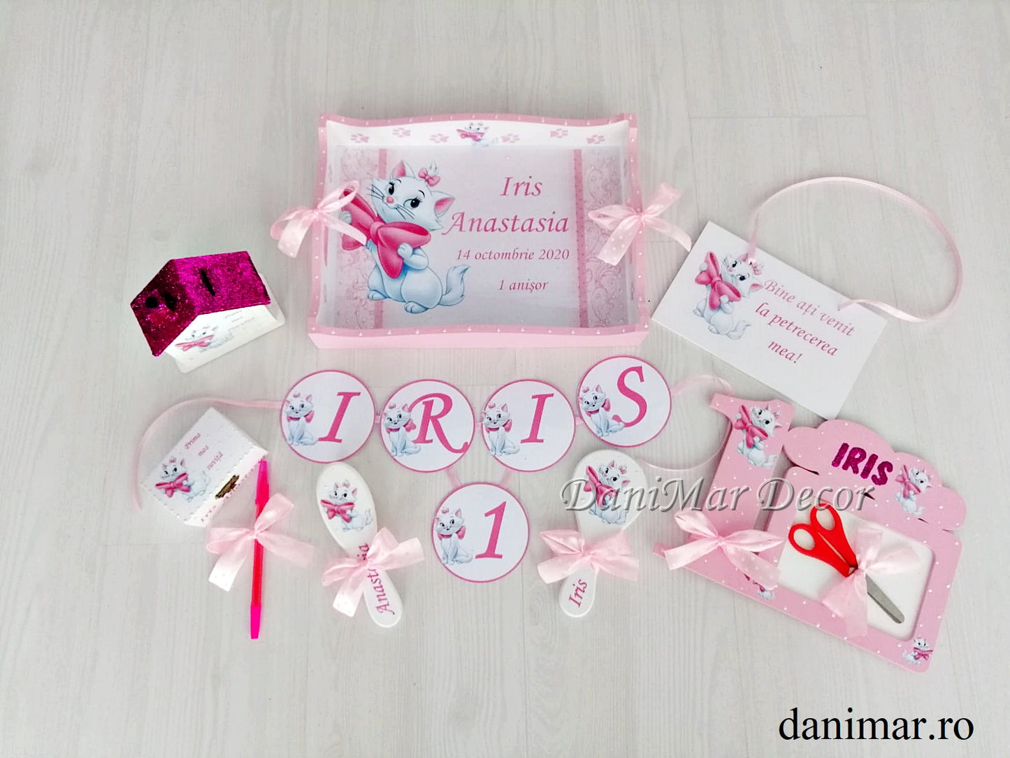 Set tavita mot fetita - tematica Pisica Marie - 01 - DaniMar