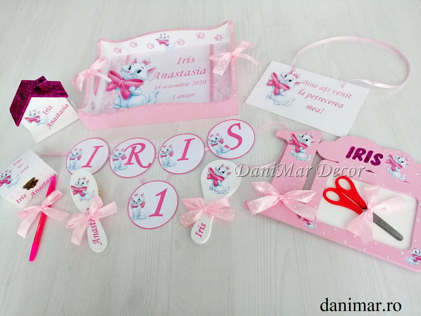 Set tavita mot fetita - tematica Pisica Marie - 01 - DaniMar