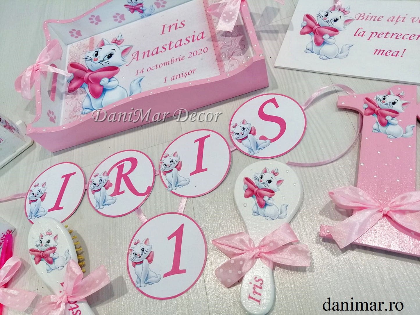 Set tavita mot fetita - tematica Pisica Marie - 01 - DaniMar