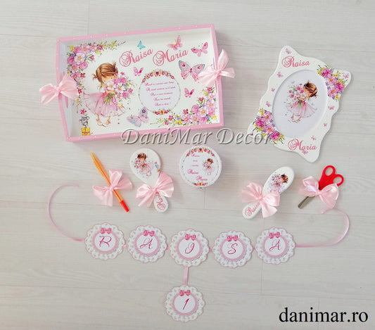 Set tavita mot fetite - tematica fetita cu flori 02 - DaniMar