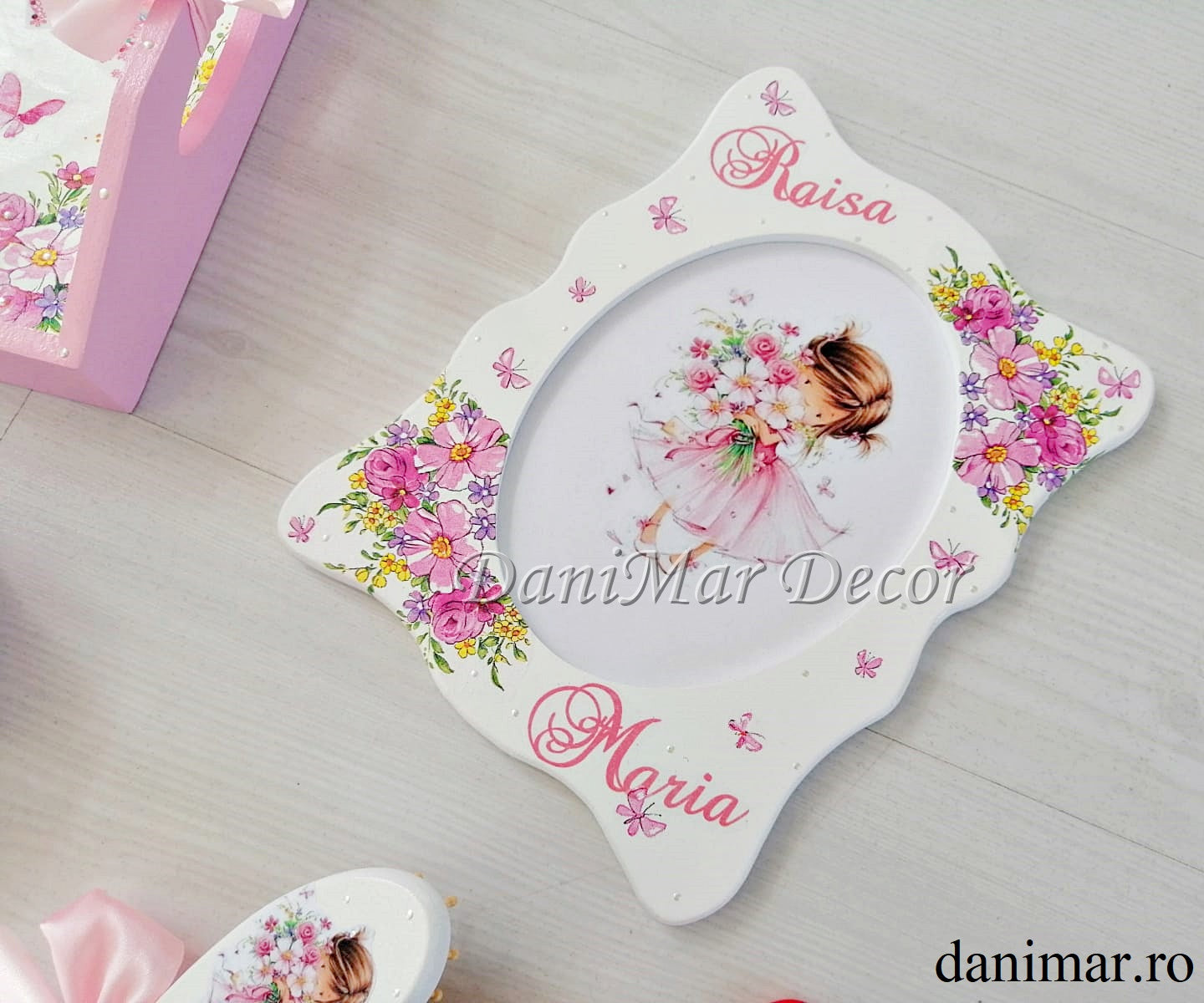 Set tavita mot fetite - tematica fetita cu flori 02 - DaniMar