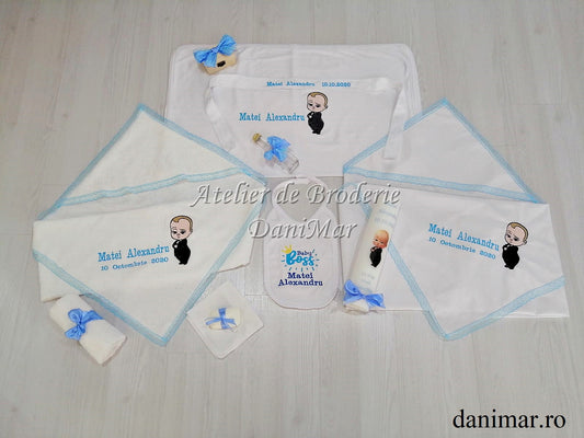 Set trusou botez baietei - tematica Baby Boss - DaniMar